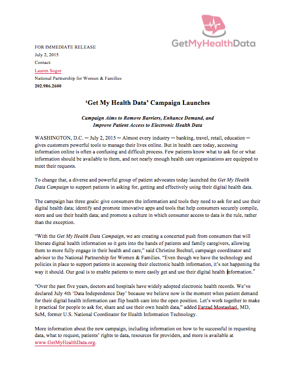 Get My Health Data Campaign Launches