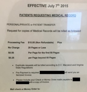 Stuck with the Bill Medical Record copy fees